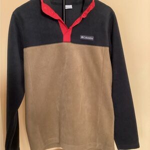 Columbia Black and Tan Sweatshirt with Red Accents